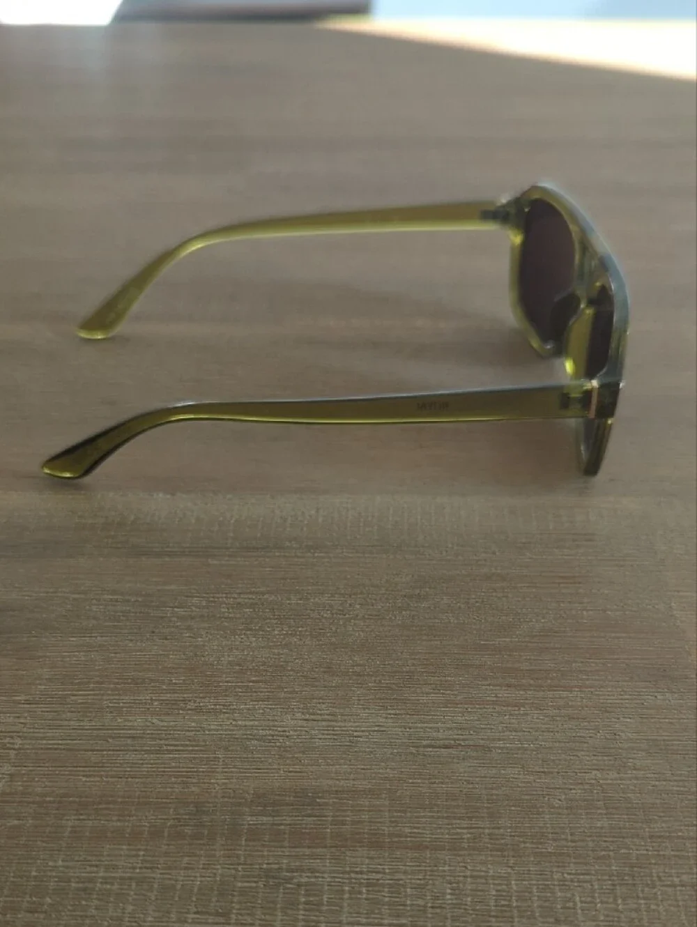 I-Sea Green Transparent Frame Sunglasses with Brown Lenses
